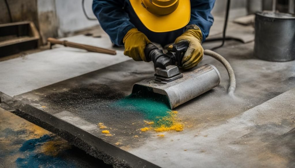 strip paint from concrete floor